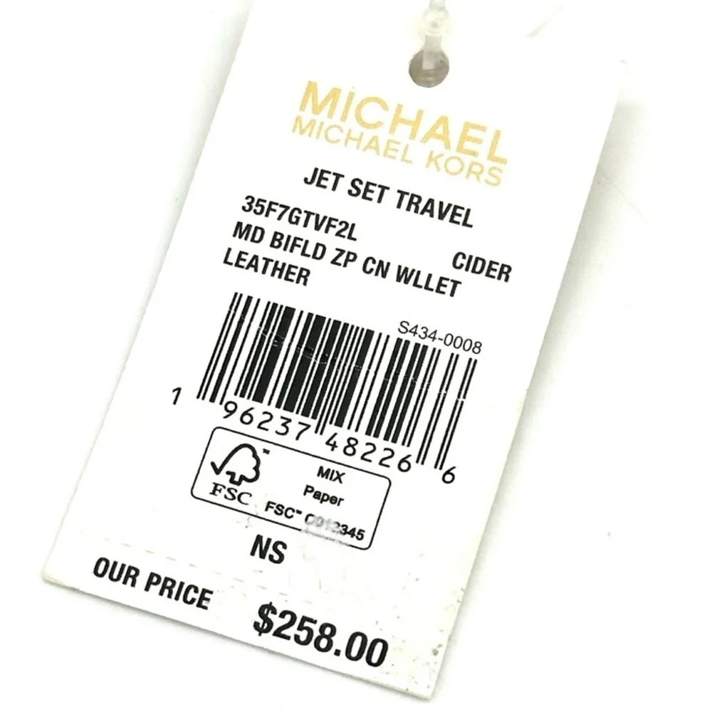 Michael Kors Medium Bifold Zip Chain Wallet Cider